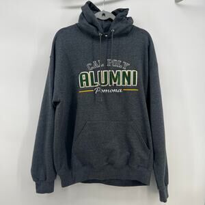 Cal Poly Pomona Alumni Gray Hoodie Sweatshirt Embroidered Logo Men’s Large